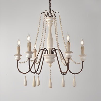 Wood Vintage Rustic Candle Chandelier Light - Flare Shack