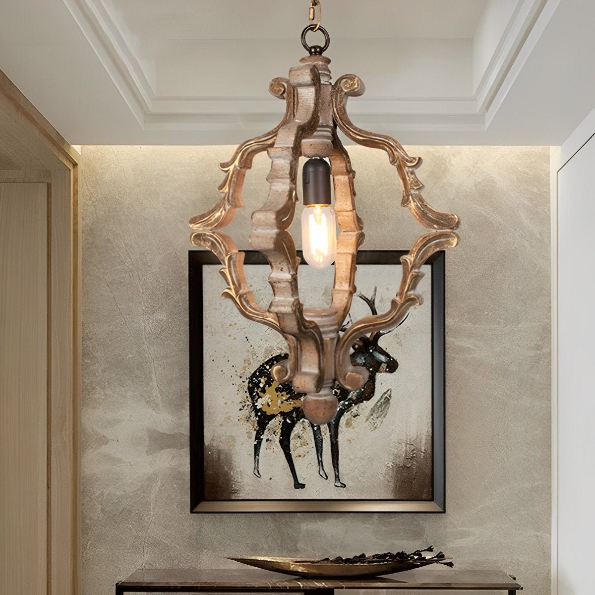 Wood Vintage Rustic Industrial Pendant Light