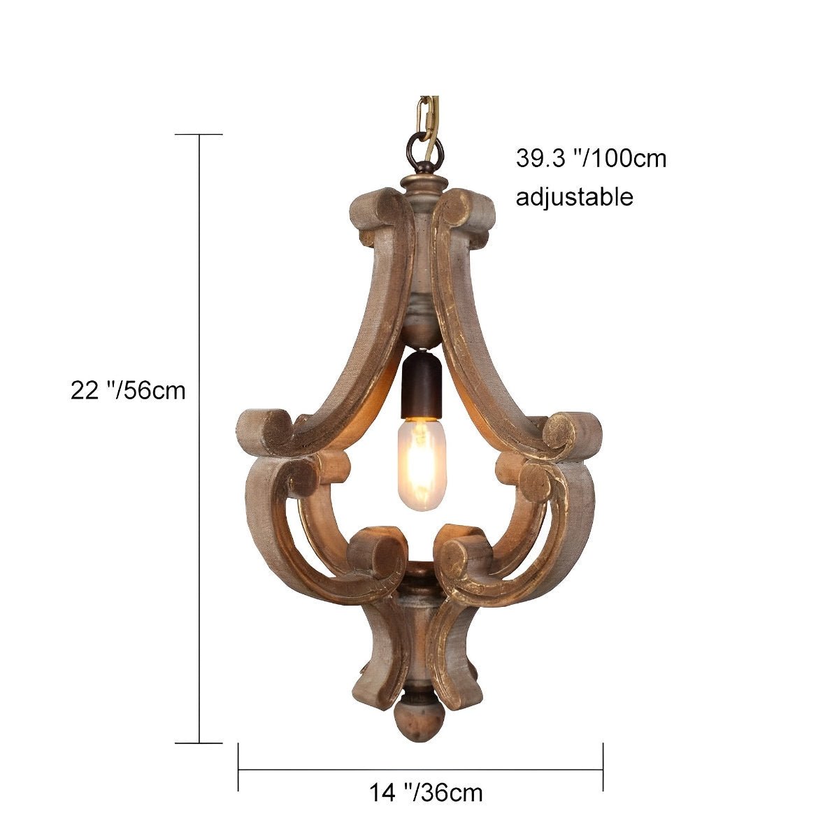 Wood Vintage Rustic Industrial Pendant Light
