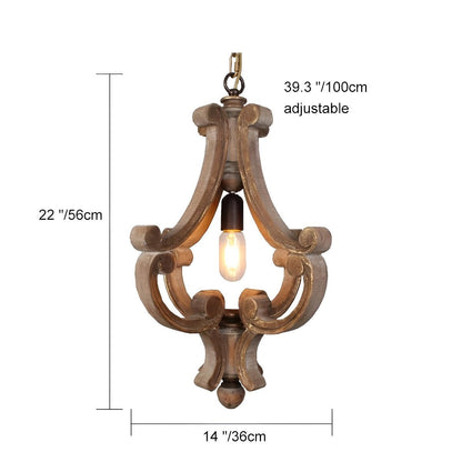 Wood Vintage Rustic Industrial Pendant Light