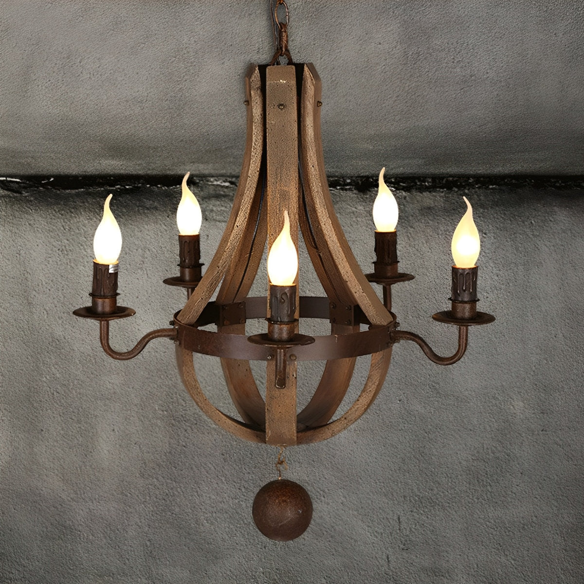 Wood Vintage Rustic Pendant Light LOFT Creative Light - Flare Shack