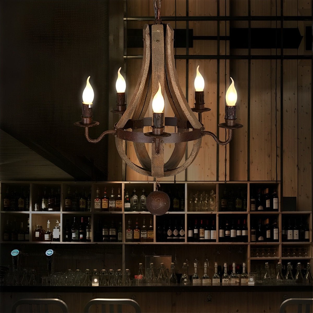 Wood Vintage Rustic Pendant Light LOFT Creative Light - Flare Shack