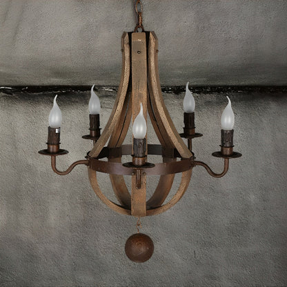 Wood Vintage Rustic Pendant Light LOFT Creative Light - Flare Shack