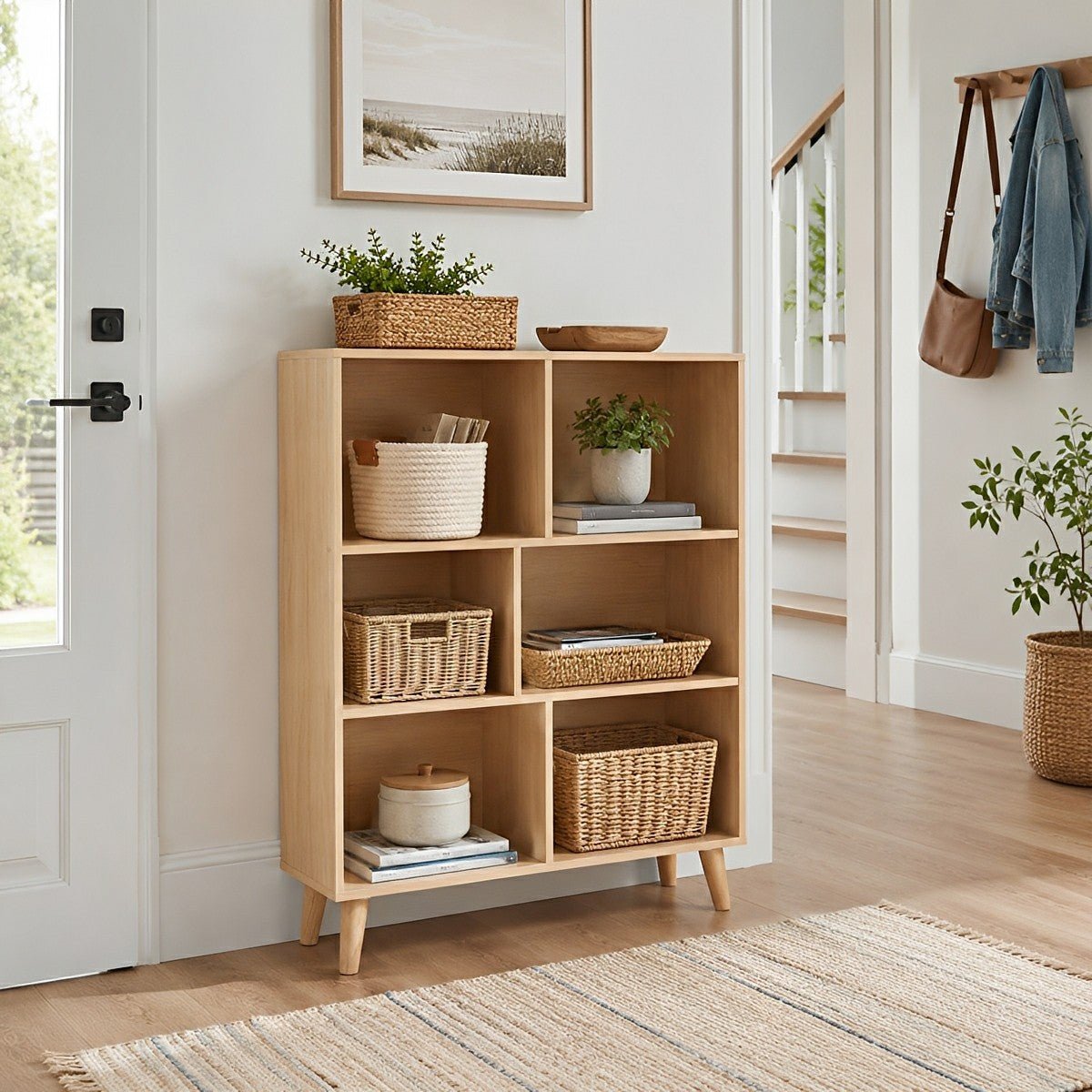 Wooden Cubic Bookshelf  3-Layer Cabinet Storage Shelf
