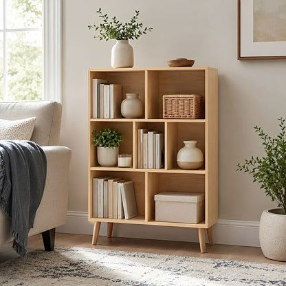 Wooden Cubic Bookshelf  3-Layer Cabinet Storage Shelf