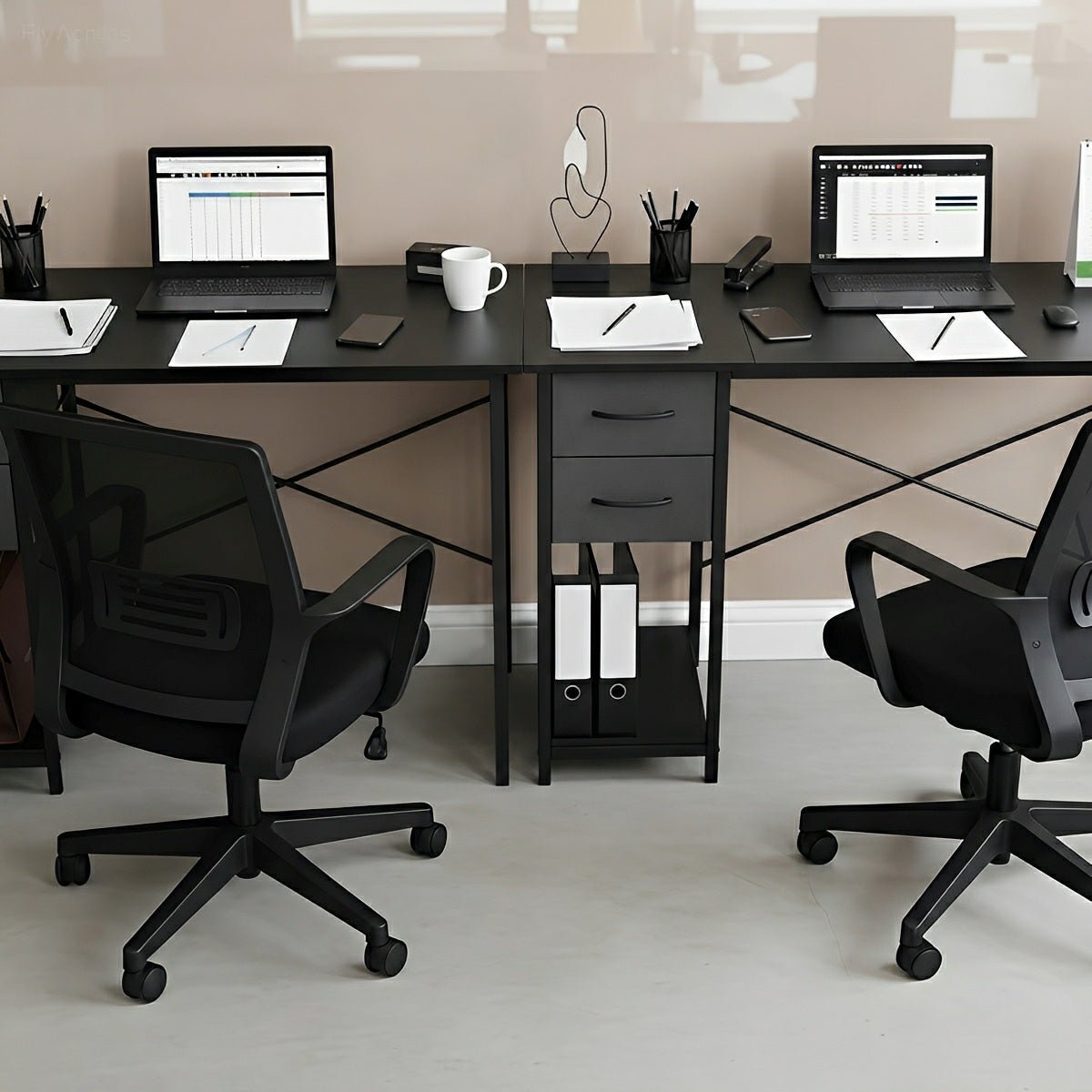 Wooden Writing Desk with Drawer & Hook for Home Office